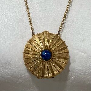 Vintage 1973 Estée Lauder Compact Solid Perfume Necklace Grandma Jewelry